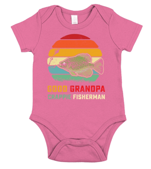 Funny Grandpa Crappie Fishing Shirt - Crappie Fish Short Sleeve Baby One-Piece