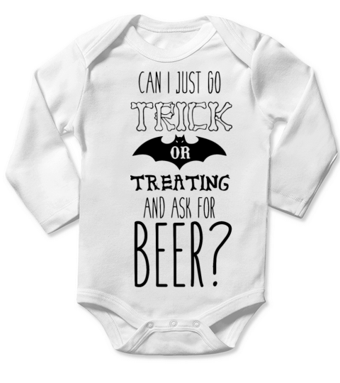 Trick or Treat For Beer Long Sleeve Baby One-Piece
