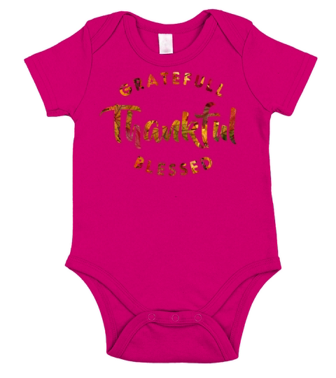 Grateful Thankful Blessed Shirt Thanksgiving Gift Short Sleeve Baby One-Piece