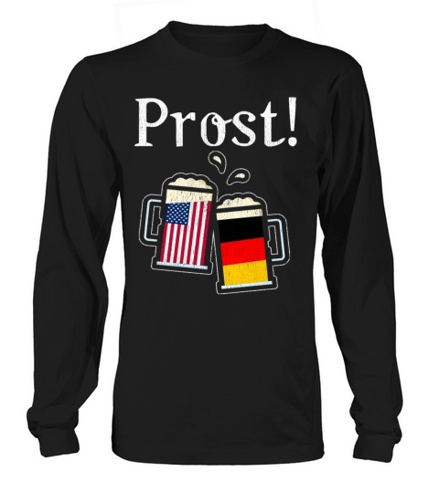 American German Beer Stein Prost Oktoberfest Print Men's Long Sleeve