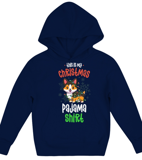This Is My Christmas Pajama Shirt Tricolor Corgi Kids Hoodie