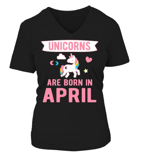 Unicorns are Born in April Women's V-Neck T-shirt