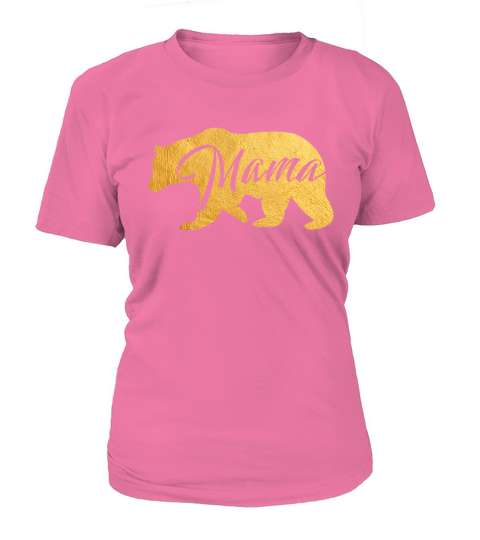 Womens Mama Bear Shirt Gold Mothers Day Mom Shirt Funny T-Shirt Woman