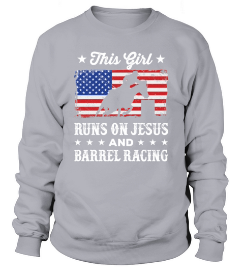 Christian Barrel Racer Patriotic American Flag Women's Sweatshirt