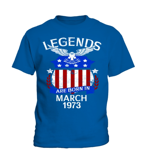 Legends Are Born In March 1973 Kids T-Shirt