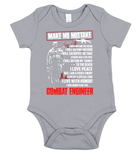 combat engineer make no mistake Short Sleeve Baby One-Piece