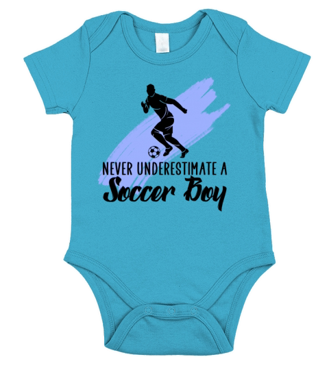 never underestimate a soccer boy Short Sleeve Baby One-Piece