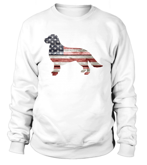 Patriotic Golden Retriever, American Flag Sweatshirt Unisex
