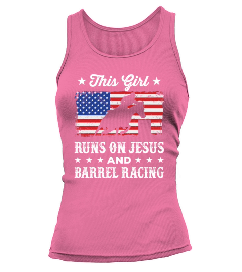 Christian Barrel Racer Patriotic American Flag Women's Tank Top