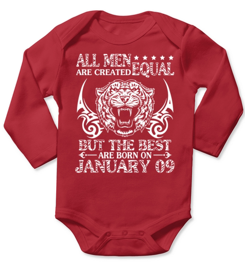 All Men Are Created Equal The Best Are Born On Jan Long Sleeve Baby One-Piece