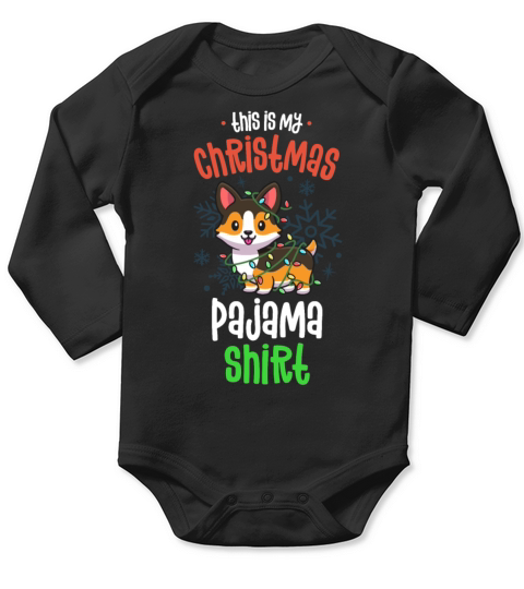 This Is My Christmas Pajama Shirt Tricolor Corgi Long Sleeve Baby One-Piece