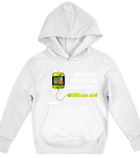 In case of accident my blood type is mountain dew Kids Hoodie