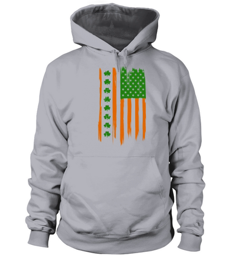 St Patricks Day Retro American Flag Shamrock Irish Men's Hoodie
