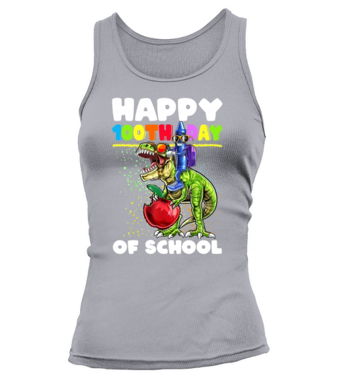 100th Day of School T Rex Dino Dinosaur Crayon Women's Tank Top