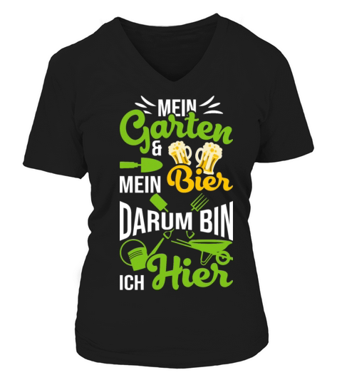 Garden and Beer Hobby Gardener Gift Women's V-Neck T-shirt
