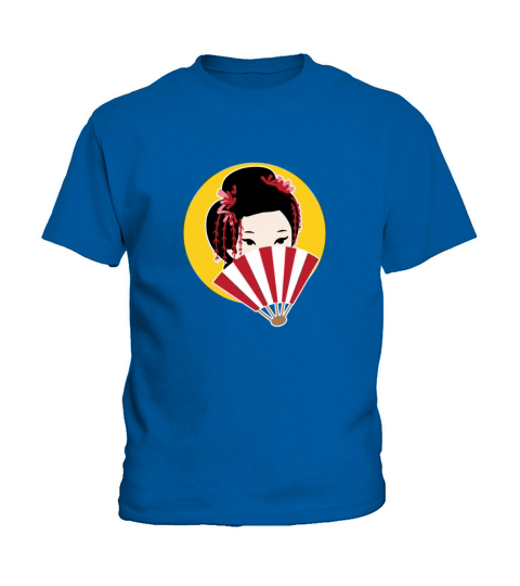 Geisha Geiko Fan Japanese Kimono Tea Ceremony Kids T-Shirt