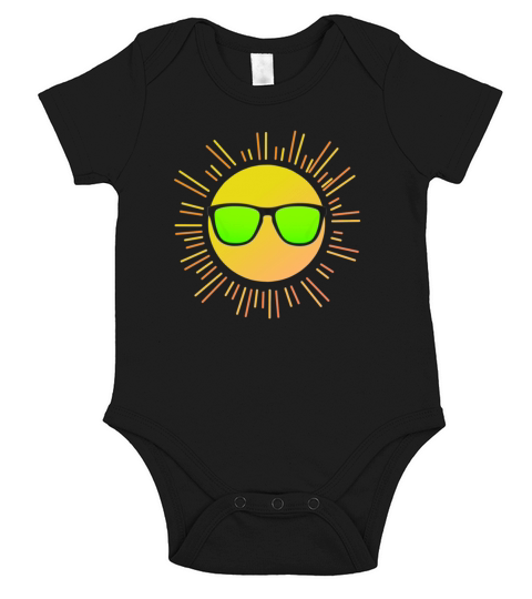 sun with sunglasses version 3 Short Sleeve Baby One-Piece