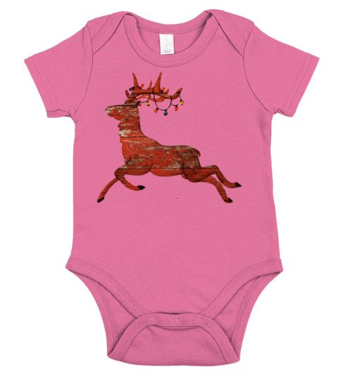 Abstract Christmas Reindeer Design Short Sleeve Baby One-Piece