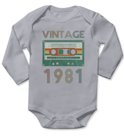1981 Vintage Cassette Tape Long Sleeve Baby One-Piece