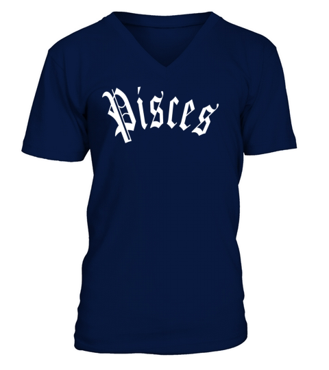 Pisces Zodiac Sign Birthday Blackletter Men's V-Neck T-shirt