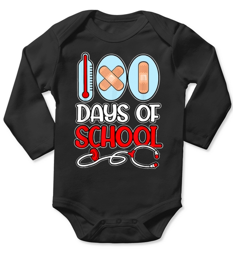 School Nurse 100 Days of School LOVE Stethoscope Long Sleeve Baby One-Piece