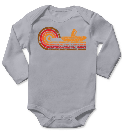 Retro Style White Water Rafting Vintage Long Sleeve Baby One-Piece