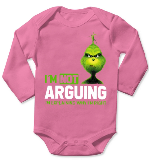 Grinch Christmas Im Not Arguing I Just Explain Im Right Long Sleeve Baby One-Piece