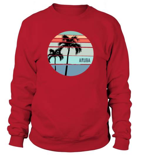 Cool Aruba Palm Tree Vacation Souvenir Artistic Men's Sweatshirt