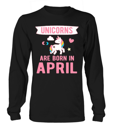 Unicorns are Born in April Men's Long Sleeve
