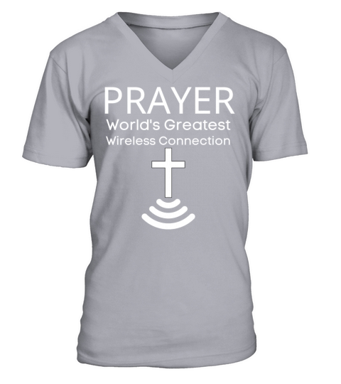 PRAYER Worlds Greatest Wireless Connection Men's V-Neck T-shirt