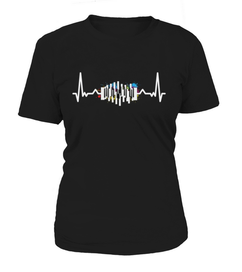 Colorful Piano Heartbeat Pianist Keyboard T-Shirt Woman