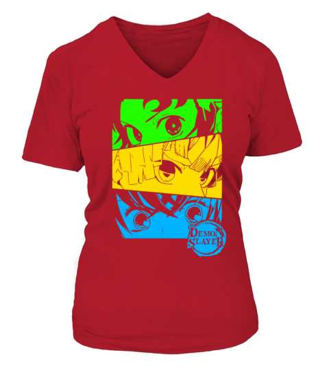 Kimetsu No Yaiba Demon Slayer Tanjiro Zenitsu Women's V-Neck T-shirt