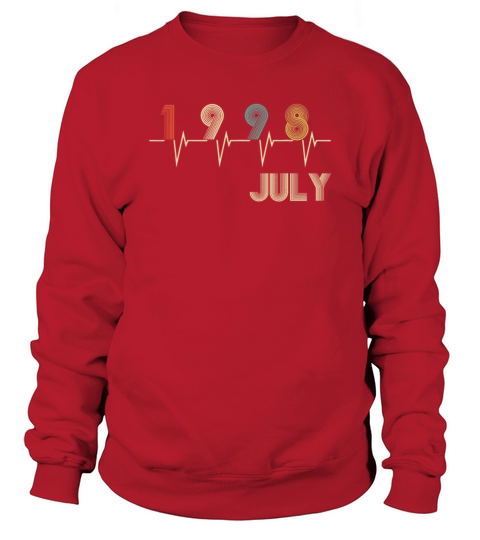 Vintage Heartbeat Retro July 1998 21st Birthday Men's Sweatshirt
