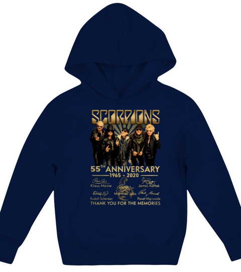 Scorpions 55th Anniversary Signatures Thank You For The Memories shirt Kids Hoodie