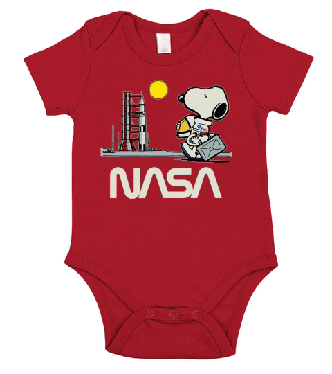 Nasa snoopy Short Sleeve Baby One-Piece
