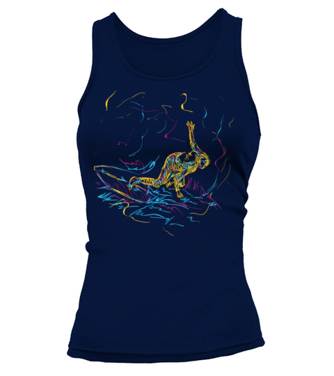 Surfing Gift for Surfers and Surfers Abstract Art Women's Tank Top
