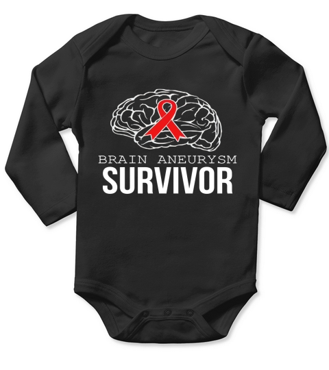 Brain Aneurysm Survivor T-Shirt for Men, Women, Kids Black Youth B07B89CWTM 1 Long Sleeve Baby One-Piece