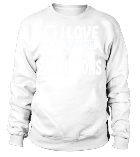 Parkinson Awareness I love White Ribbon Men's Sweatshirt