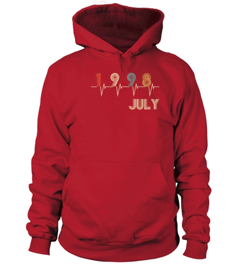 Vintage Heartbeat Retro July 1998 21st Birthday Women's Hoodie