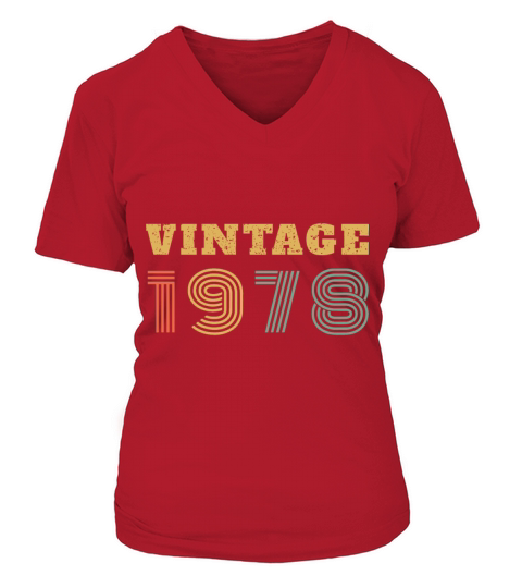 40th Birthday Gift Vintage 1978 Year Women's V-Neck T-shirt