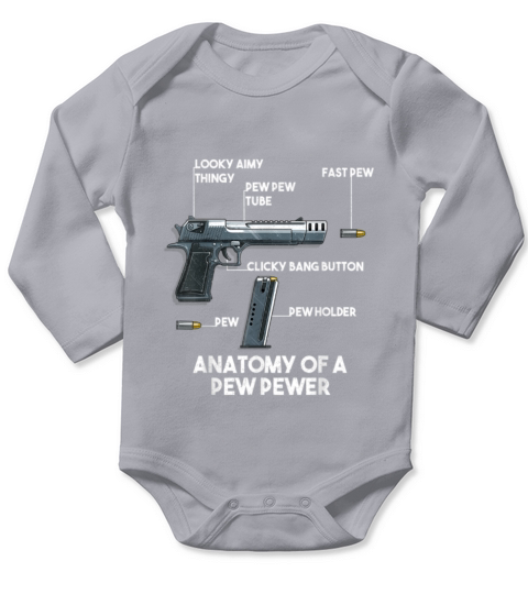 Anatomy of a Pew Pewer Ammo Gun Amendment Meme Lov Long Sleeve Baby One-Piece