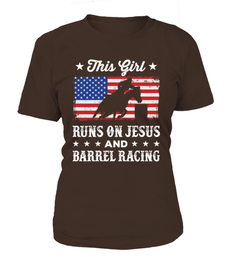 Christian Barrel Racer Patriotic American Flag Women's T-Shirt