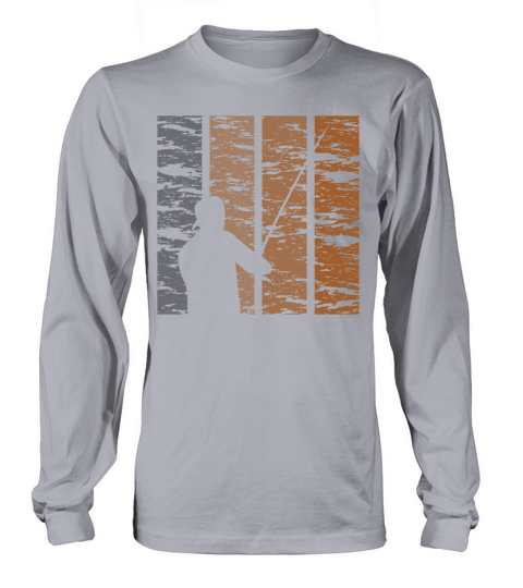 Angler Silhouette Vintage Retro Used Look Women's Long Sleeve