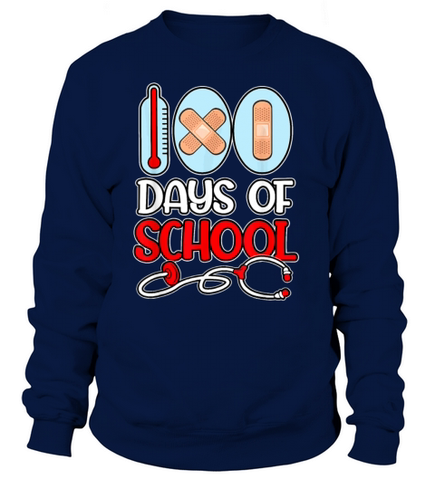 School Nurse 100 Days of School LOVE Stethoscope Women's Sweatshirt