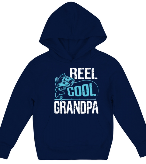 Reel Cool Grandpa Fisherman Fathers Day Funny Kids Hoodie
