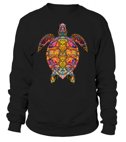 Psychedelic Hippie Sea Turtle design Gift Tribal Women's Sweatshirt