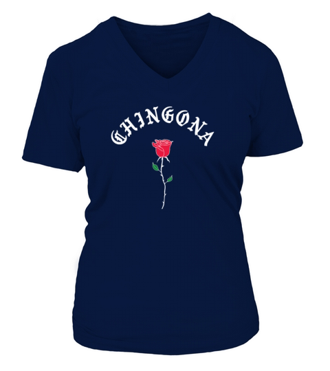 Chingona Rose Feminista Latina Pride Women's V-Neck T-shirt