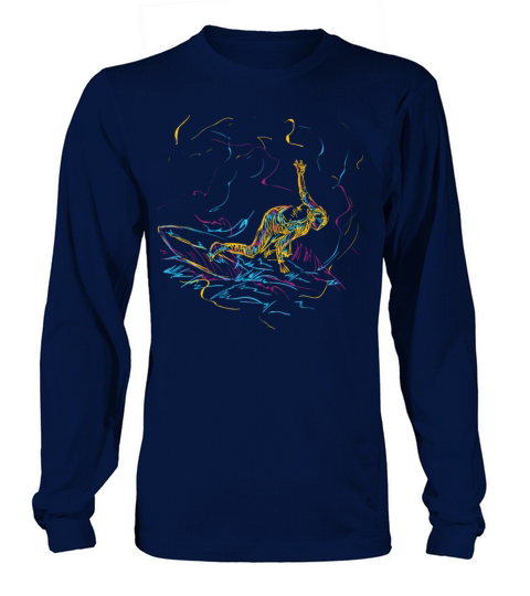 Surfing Gift for Surfers and Surfers Abstract Art Women's Long Sleeve
