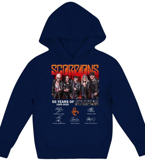 55 years of Scorpions 1965 2020 signatures shirt Kids Hoodie