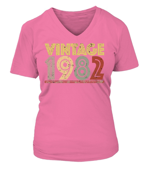 Vintage 1982 Retro Birthday Gift Women's V-Neck T-shirt